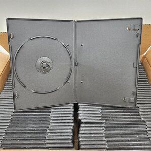 Empty Black Slim DVD Cases, Qty 75, Brand New